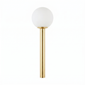 Orbelle opal globe brass wall sconce on a white background